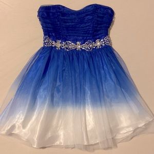 B Darlin strapless mini formal ombré dress